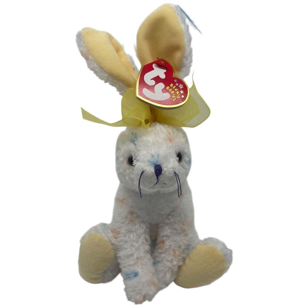Ty Beanie Baby Carrots Bunny Rabbit Speckled Yellow White 2001 Tags